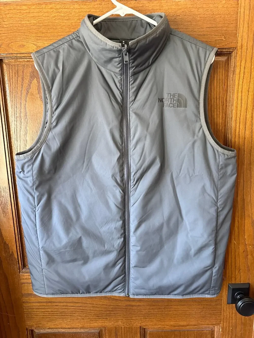 The North Face Men’s Medium Gray Puffer Reversible Vest Full Zip Quilted